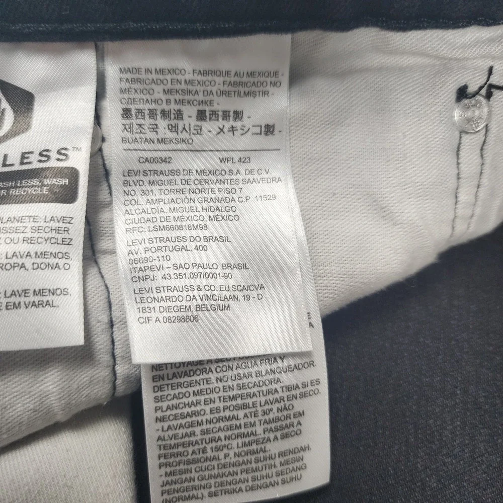 Levis 511 Jeans Mens 40x30 Black Slim Fit Stretch Denim Tapered Leg